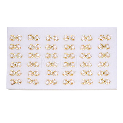 Natural Pearl Stud Earrings with Cubic Zirconia PEAR-N020-06D-1