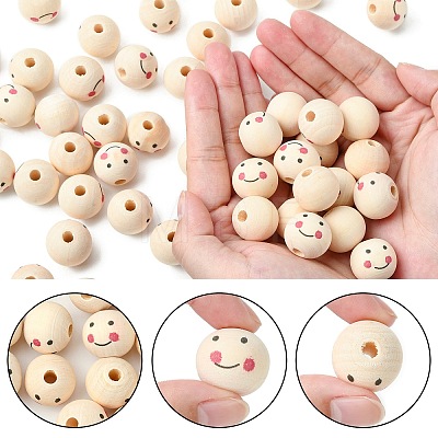 Natural Wood Beads WOOD-T019-13B-1