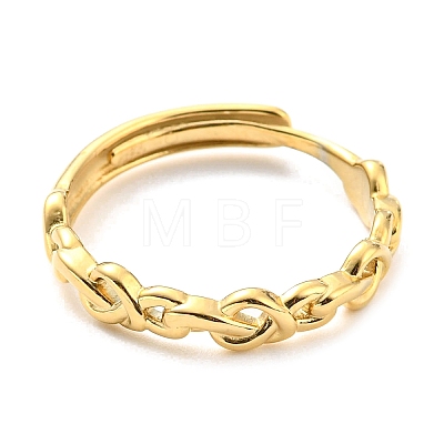 304 Stainless Steel Hollow Infinity Adjustable Ring for Women RJEW-C016-16G-1