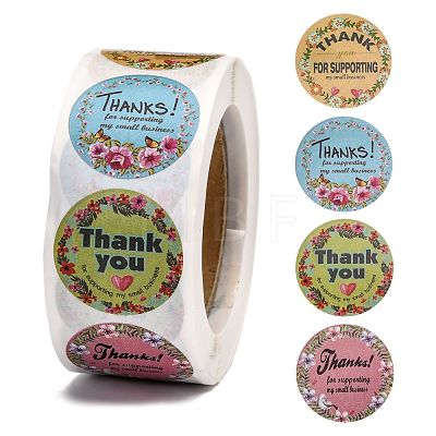 1 Inch Thank You Theme Self-Adhesive Paper Stickers X-DIY-K027-B07-1