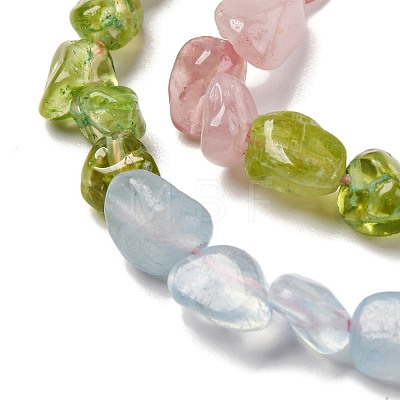 Natural Aquamarine & Rose Quartz & Peridot & Amethyst & Citrine Beads Strands G-L610-B05-01-1