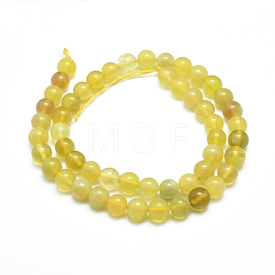 Natural Yellow Opal Beads Strands G-D0003-C25-8MM-1