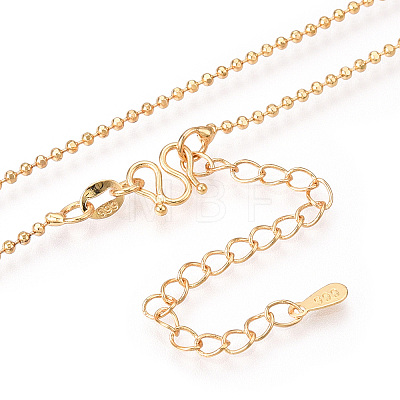 Brass Ball Chain Necklaces NJEW-N054-12G-1