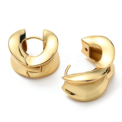 Rack Plating Brass Twist Thick Hoop Earrings EJEW-D063-04G-1
