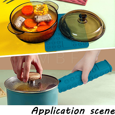 Gorgecraft 2Pcs Square Silicone Hot Mats for Hot Dishes AJEW-GF0008-26B-1