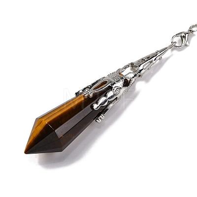 Natural Tiger Eye Pointed Dowsing Pendulum Big Pendants G-H285-06P-A02-1