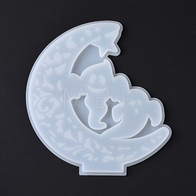 Halloween Theme DIY Moon with Ghost Display Decoration Silicone Molds DIY-G058-E03-1