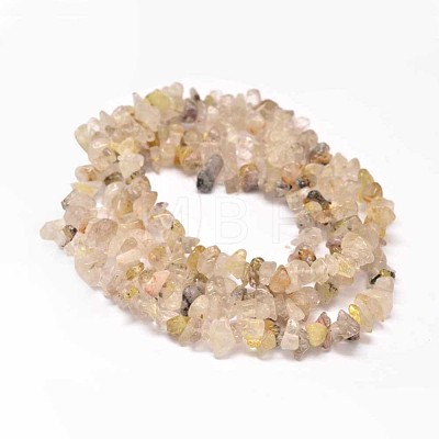 Chip Natural Gold Rutilated Quartz Bead Strands G-L454-01-1