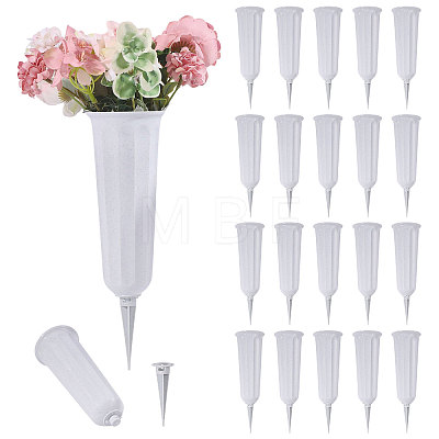 Plastic Cemetery Vase with Stake AJEW-WH0709-444B-1