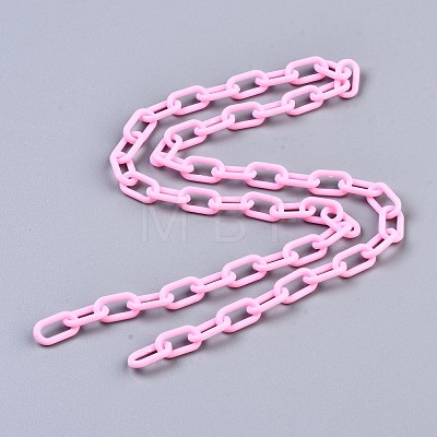 Handmade Opaque Acrylic Paperclip Chains X-KY-S166-002G-1