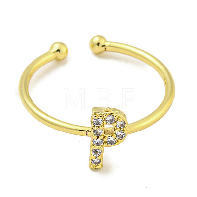 Rack Plating Brass Open Cuff Rings for Women RJEW-F162-02G-P-1