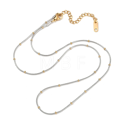304 Stainless Steel Round Ball Snake Chain Necklaces for Women NJEW-K288-01GP-1