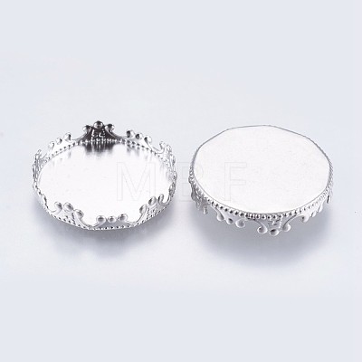 304 Stainless Steel Lace Edge Bezel Cups STAS-I097-061-20MM-1