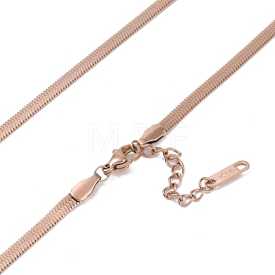 Ion Plating(IP) 304 Stainless Steel Snake Chain Necklaces NJEW-G081-12RG-1