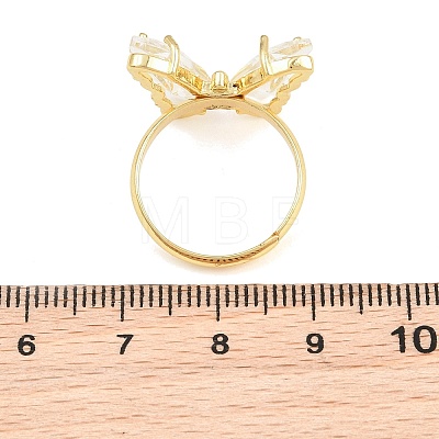 Brass Micro Pave Cubic Zirconia Finger Rings GL-CBA65A8-01G-15-1