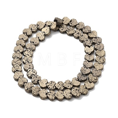 Electroplated Natural Lava Rock Beads Strands G-Q1009-G01-01F-1