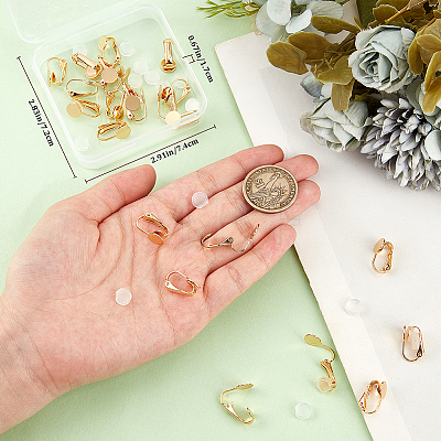 24Pcs Brass Clip-on Earring Findings KK-BBC0014-82-1