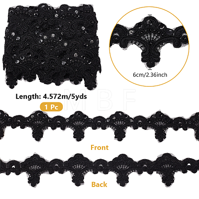5Yards Polyester Flower Lace Ribbon OCOR-NB0002-82D-1