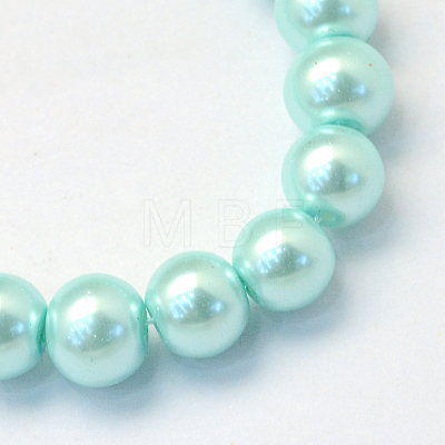 Baking Painted Pearlized Glass Pearl Round Bead Strands HY-Q003-10mm-45-1