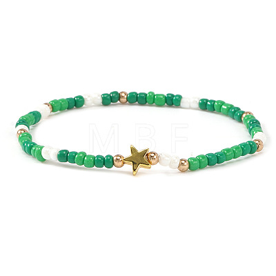 Resin & Brass Beads Stretch Bracelets for Women BK9964-4-1