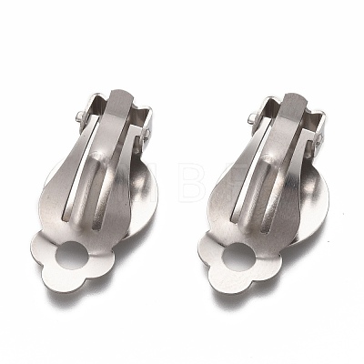 304 Stainless Steel Clip-on Earring Setting STAS-P249-22P-1
