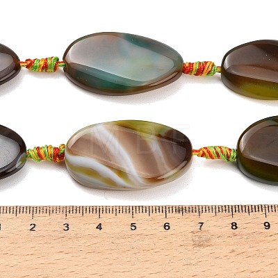 Natural Banded Agate Beads Strands G-F825-H01-03B-1