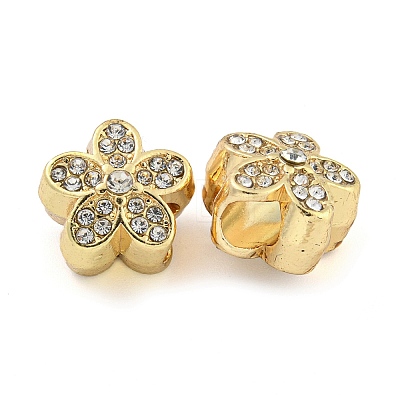 Rack Plating Alloy Rhinestone European Beads FIND-B034-17G-01-1