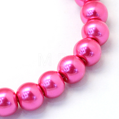 Baking Painted Pearlized Glass Pearl Round Bead Strands X-HY-Q330-8mm-10-1