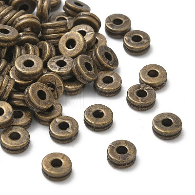 Tibetan Style Flat Round Alloy Spacers Beads X-TIBEP-S293-070AB-LF-1