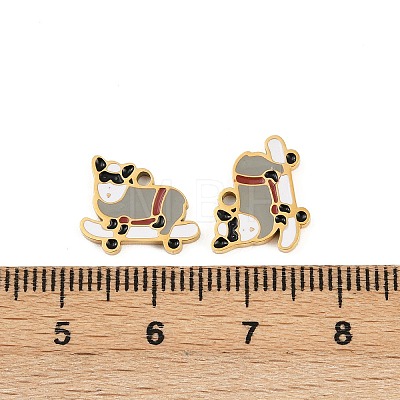 304 Stainless Steel Enamel Charms STAS-C137-06A-G-1