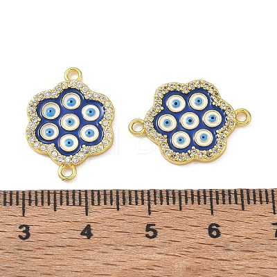 Brass Micro Pave Clear Cubic Zirconia Connector Charms CU-CBA6B6F-08G-1