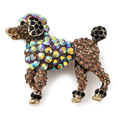 Animal Zinc Alloy Rhinestone Brooches JEWB-R052-01AG-01-1