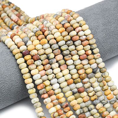 Natural Crazy Agate Beads Strands G-P575-A04-6x4mm-01-1