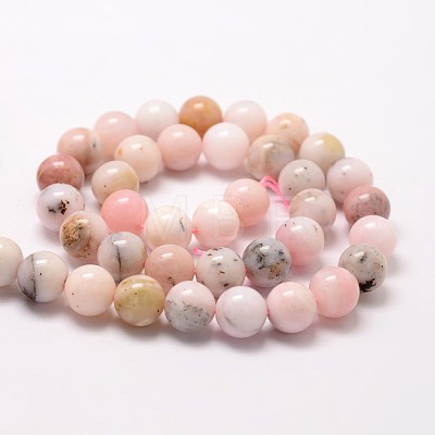 Round Natural Pink Opal Beads Strands G-K071-12mm-1