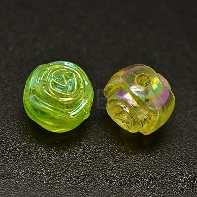 AB Color Plated Flower Electroplated Eco-Friendly Transparent Acrylic Beads PACR-I001-M-1