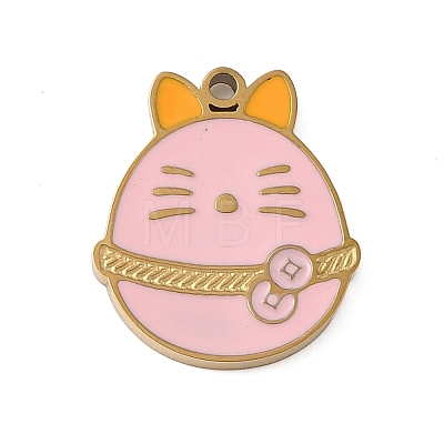 304 Stainless Steel Enamel Pendants STAS-K312-07D-G-1