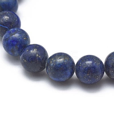 Natural Lapis Lazuli(Dyed) Bead Stretch Bracelets BJEW-K212-B-047-1