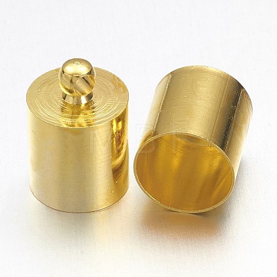 Brass Golden Cord End Caps X-KK-D214-12x8mm-G-1