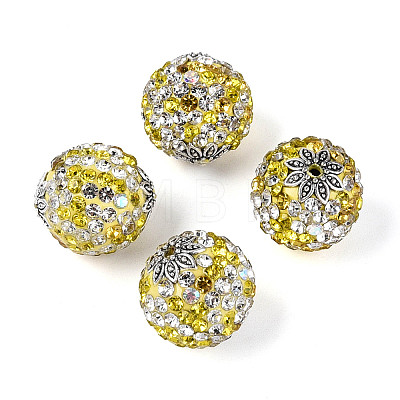 Handmade Polymer Clay Rhinestone Indonesia Beads CLAY-N015-02-1