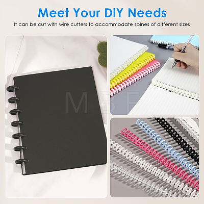 Plastic Loose Leaf Book Binder Hinged Rings AJEW-GF0015-32B-1
