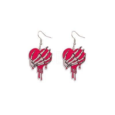 Valentine's Day Acrylic Dangle Earrings FS-WGA423C-06-1