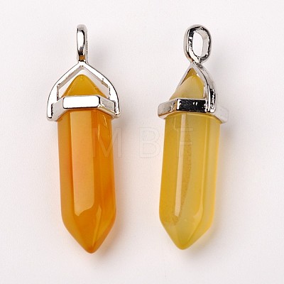 Natural Agate Double Terminated Pointed Pendants X-G-F295-05F-1