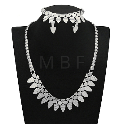 Alloy Chain Necklaces & Stud Earrings & Bracelets Sets FS-WG5EDEB-02-1