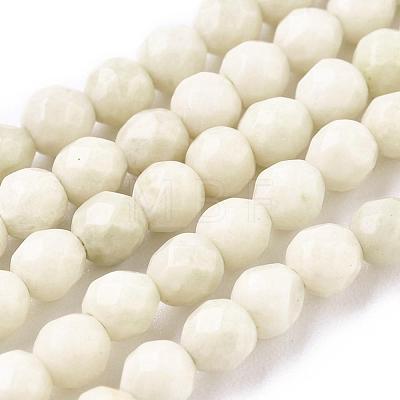 Natural Fossil Round Bead Strands X-G-O151-02-4mm-1