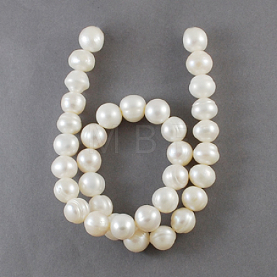 Natural Cultured Freshwater Pearl Beads Strands X-PEAR-S001-9-10mm-3-1