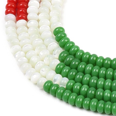 Glass & Natural White Shell & Dyed Howlite Beads Strands G-Z135-C08-2x4mm-1