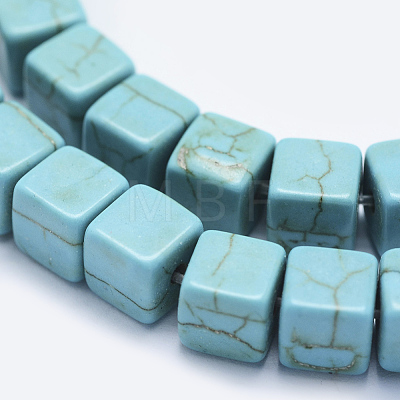 Synthetic Turquoise Beads Strands X-TURQ-F009-02-6x6mm-1