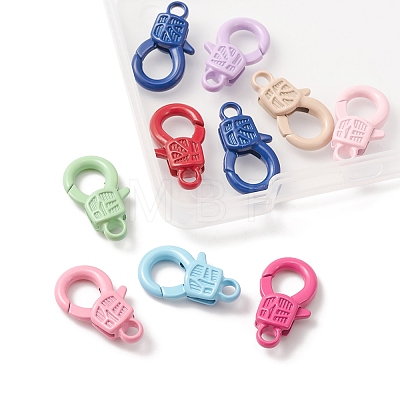 10Pcs Spray Painted Alloy Lobster Claw Clasps FIND-FS0001-70-1
