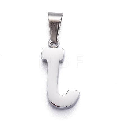 Non-Tarnish 304 Stainless Steel Letter Pendants STAS-H127-J-P-1