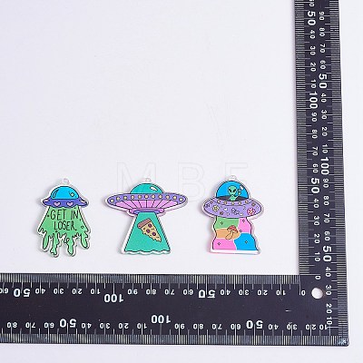 16Pcs 4 Style Alien Theme Colorful Acrylic Pendants FIND-SZ0002-97-1